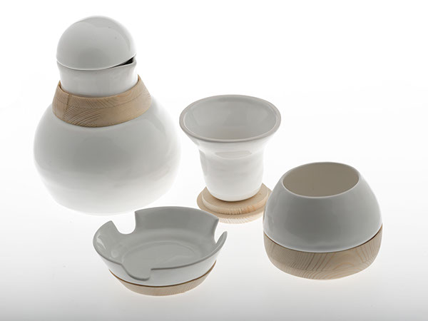tea TEA SET cup ceramics  White glaze matreshki Two
