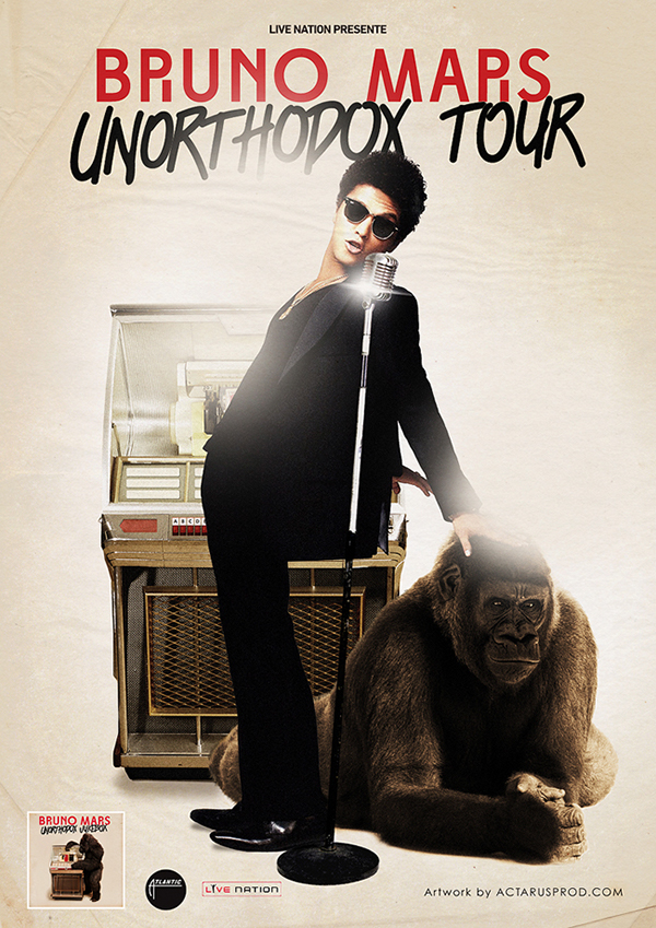 Bruno Mars Unorthodox Tour Promo Poster On Behance