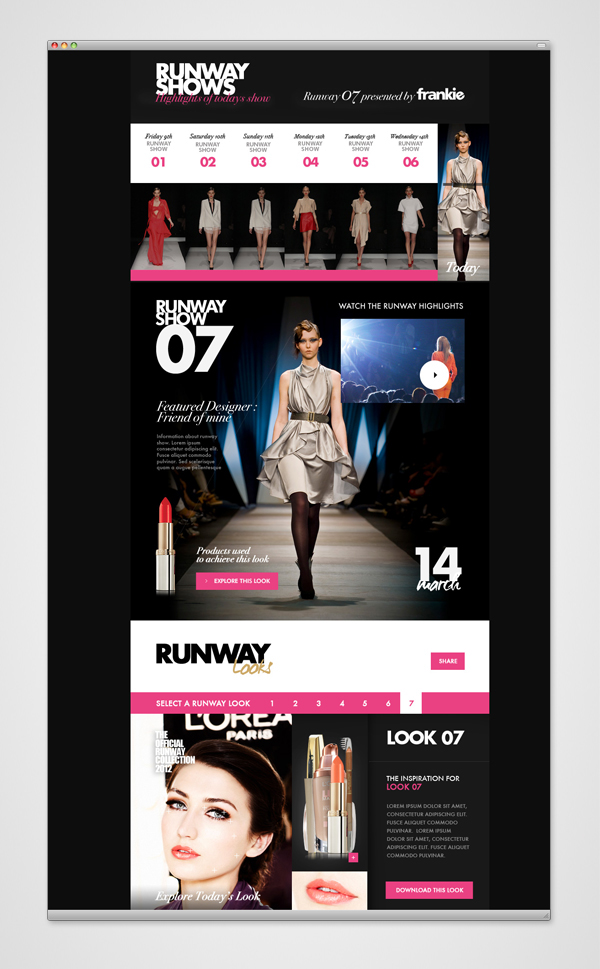 L'oreal Paris Melbourne Fashion festival Melbourne reborn garth sykes application iPad mobile HTML 5 l'oreal fashion week
