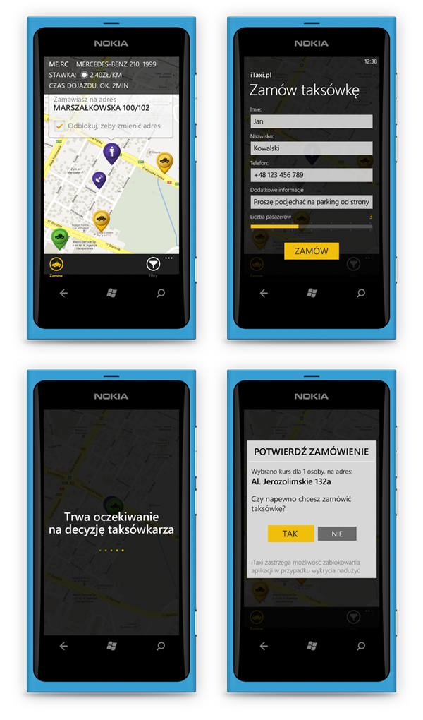 iphone windows mobile android mobile app ios UI taxi iTaxi dayv