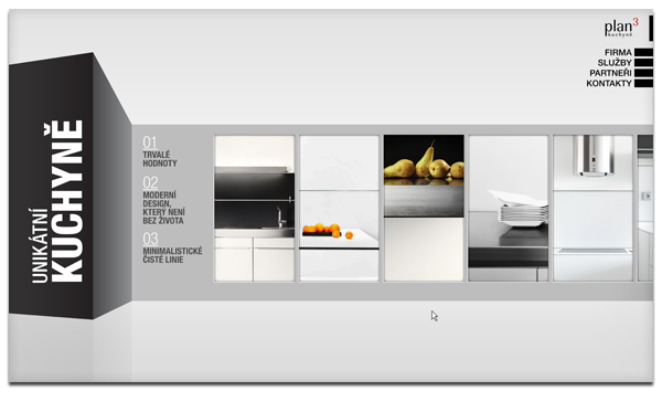 plan 3 kitchen Interior Minimalism 3d space illusion horizontal web
