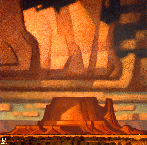 Oil Painting Landscape mountains mesa red rock Rob Colvin acrylic painting utah arizona new mexico cubism abstract design desert