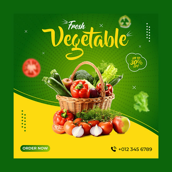 Vegetable Social Media Post Design