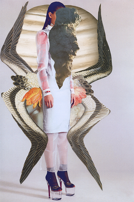collage  handmade deform human body color texture