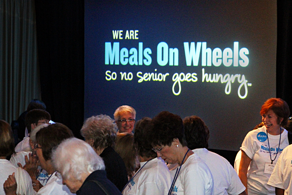 Meals On Wheels  branding stationary non profit seniors Script logo