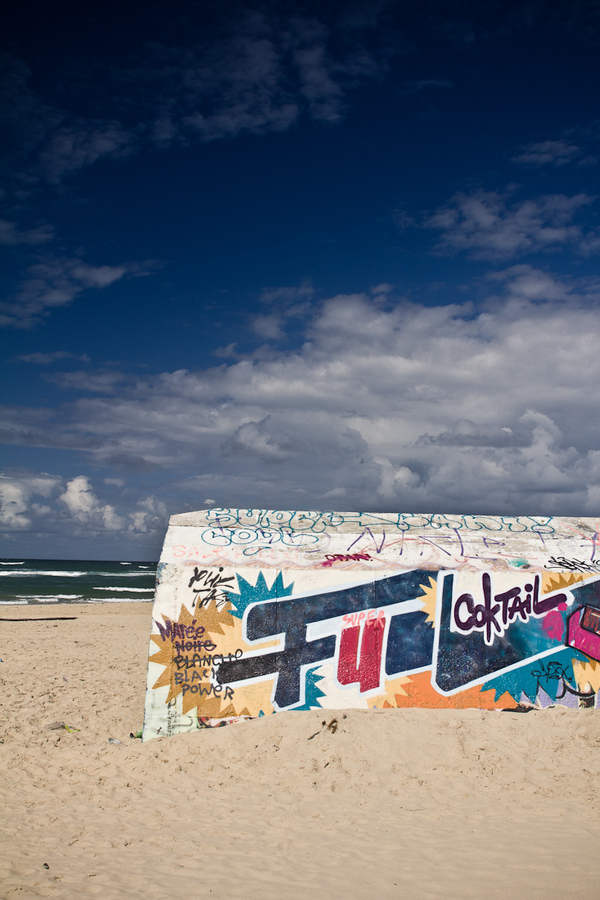 colour beach Graffiti concrete bunker Canon