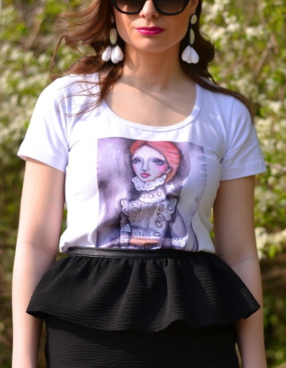 t-shirt girl portrait fashion design