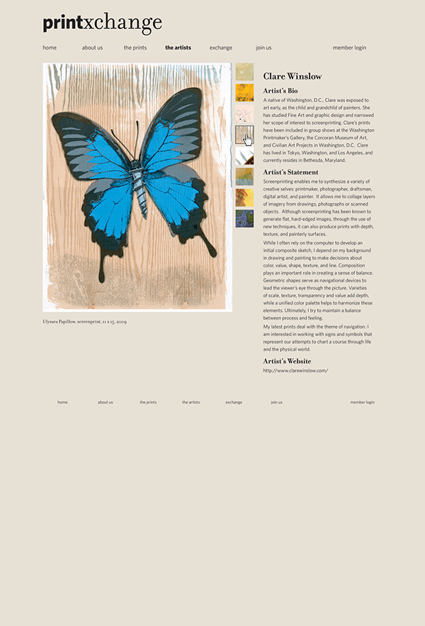 printmaking corcoran CCA+D Website Design flowcharts Sitemap wireframes