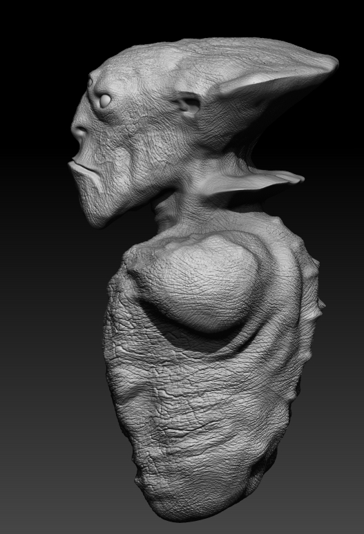 alien creature bust Zbrush Character design  Game Art sci-fi Space  Character Model creature Digital Art 