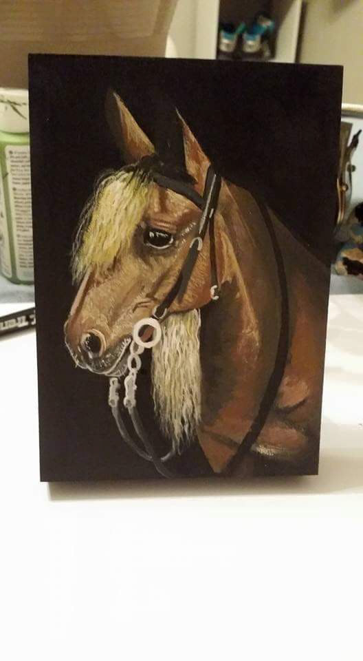 horse portrait TRADITIONAL ART acrylic painting animal portrait