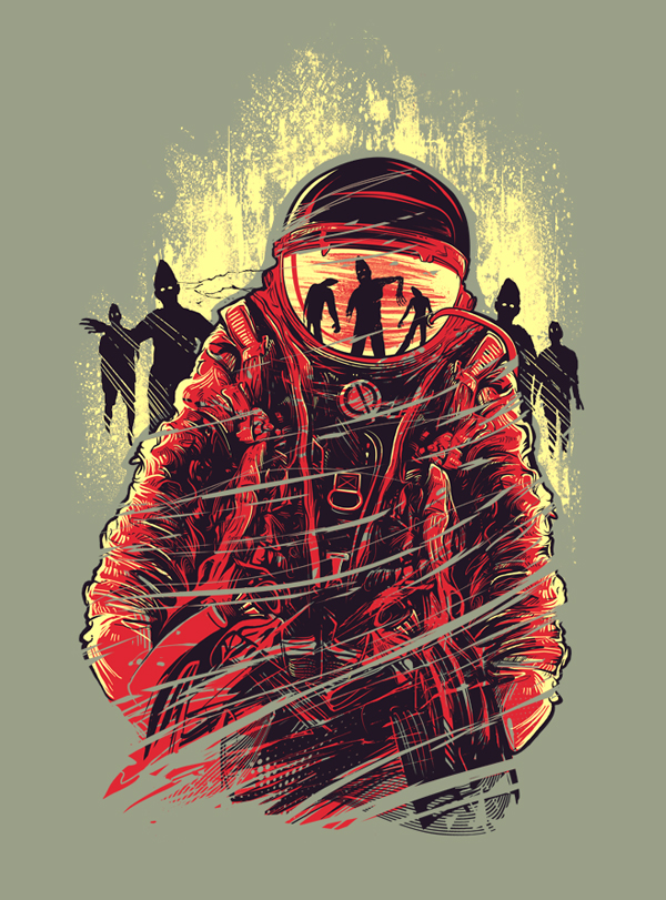 zombies astronauts shirt design