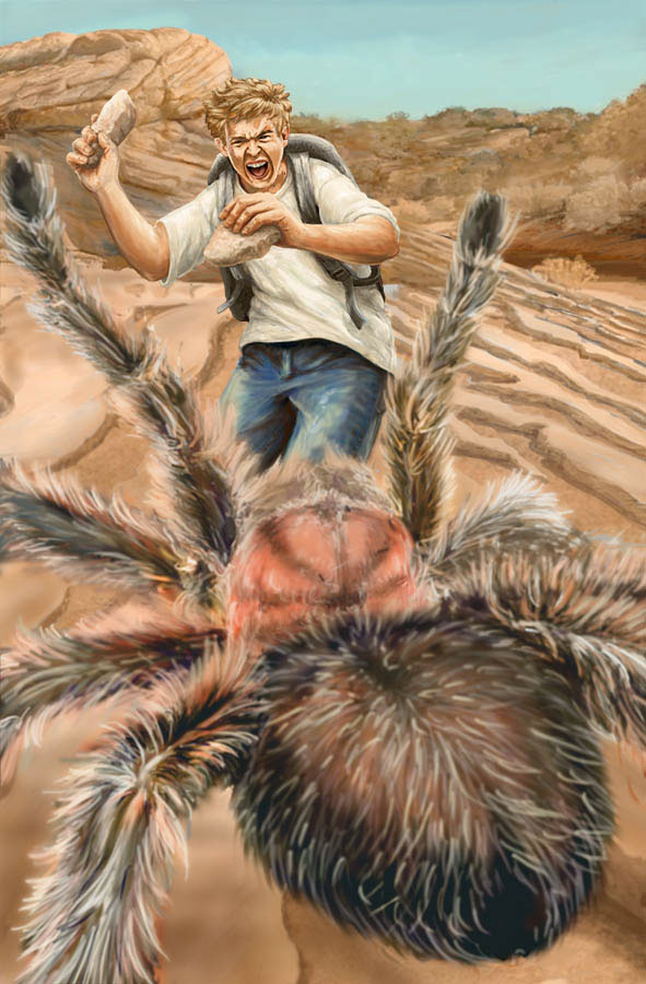 boy spider desert ILLUSTRATION  digital Landscape fantasy