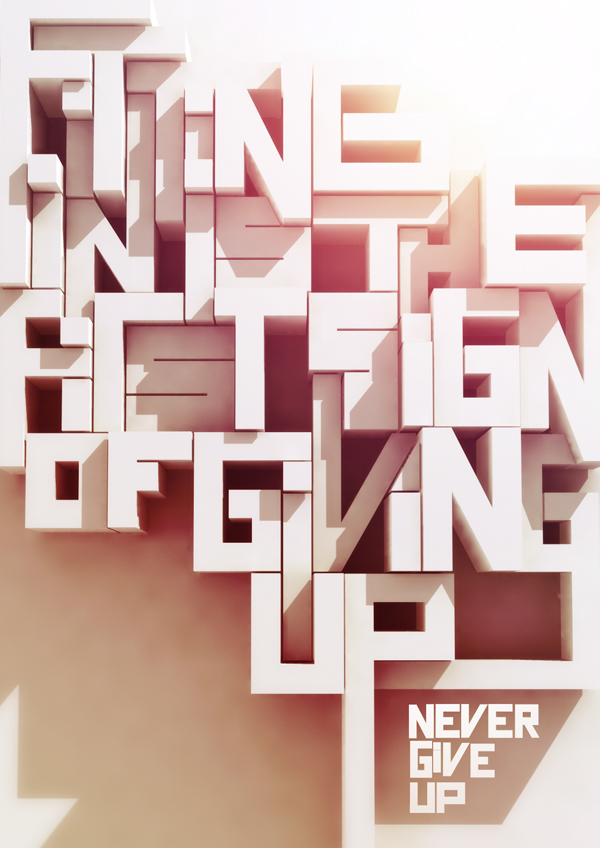 fitting in  3d  typography 3D