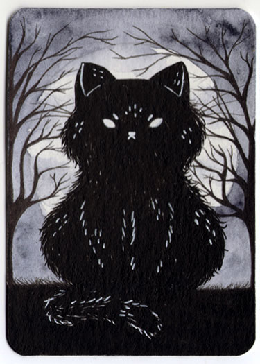 cats cute Scary inktober drawlloween ink watercolor copic markers