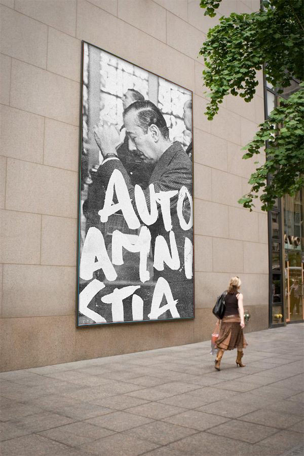 Afiche Gabriele dictadura argentina poster caligraphy editorial branding  catedra gabriele postales ley de autoamnistia