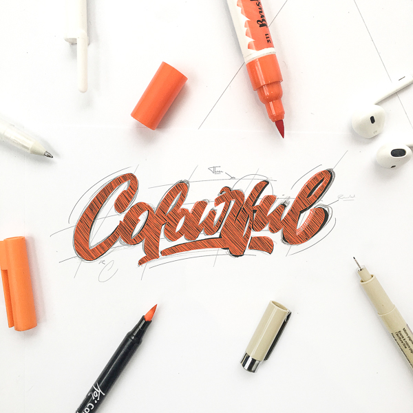 Calligraphy   calligraphie lettering letter letters typography   Typographie colors color brushpen