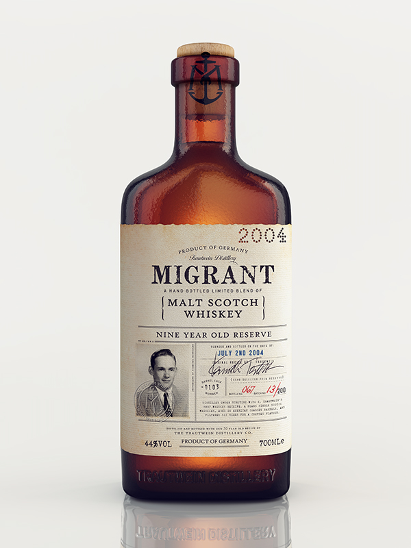 3D Migrant Whiskey Bottle