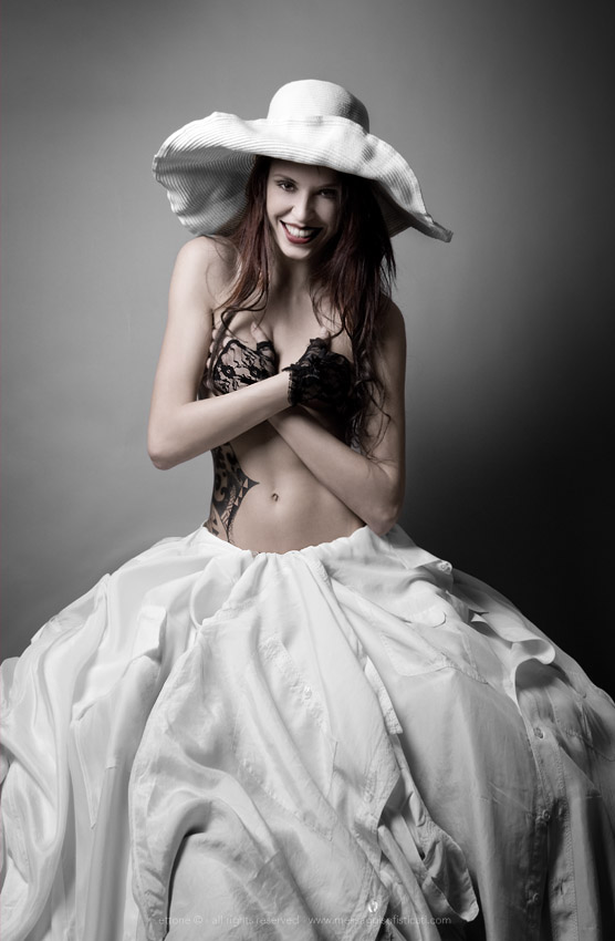 skirt SILK blouse shirt White magazine Style glamour long hair nude hat dark Victorian vintage