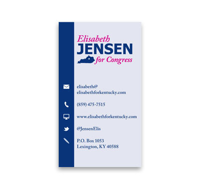 logo politics female politician blue patriotic flyer business card walk card Kentucky congress pink candidate Office