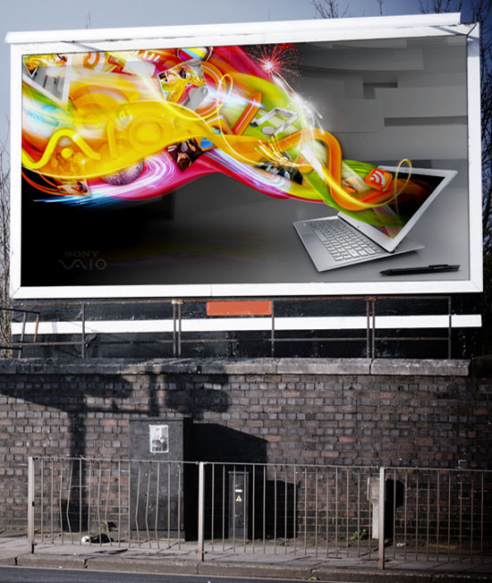 sony advert Neil Duerden vaio advert laptop advert technology advert light painting apps illustration Colorful illustration commercial illustration advertising technology