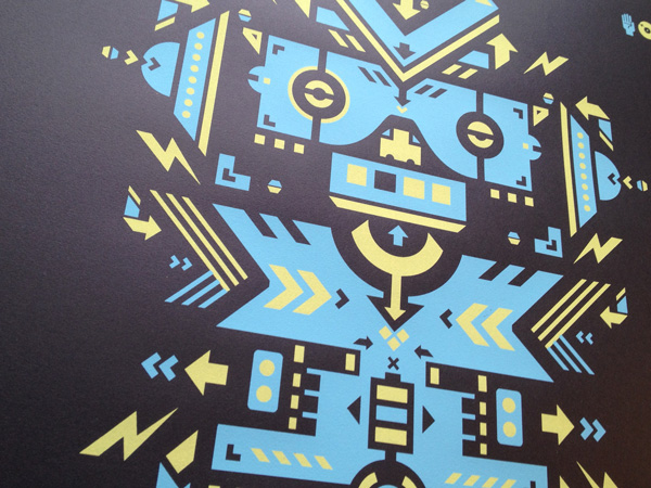 gig  Concert poster Character design graphic for sale robot  retro geometric
