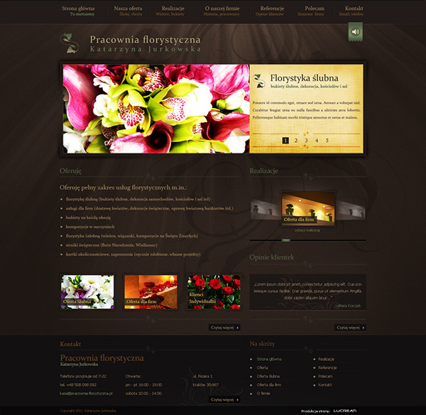 Floristic agency flower green composition bright dark wood