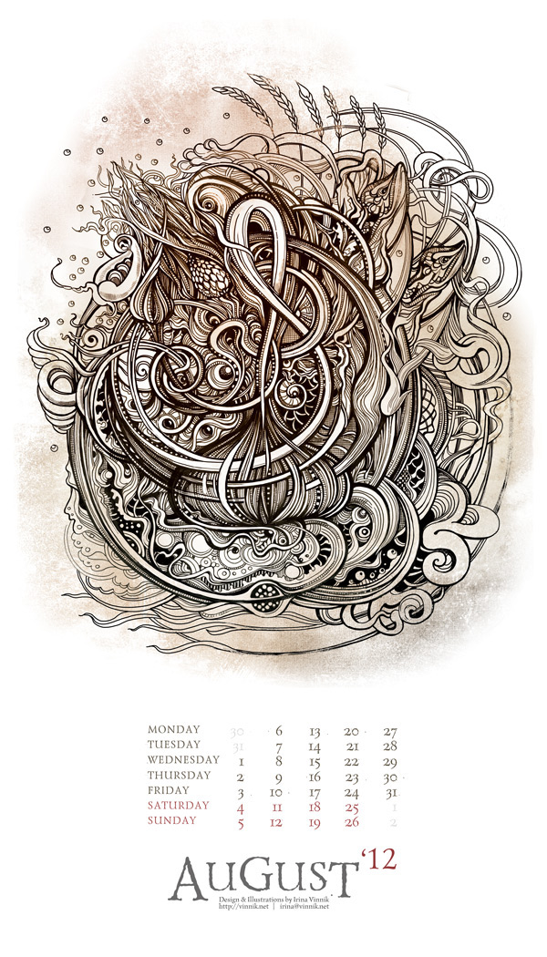 calendar art print decorative
