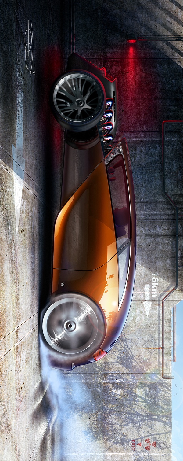 hot rod art olivier Gamiette makinf of tutorial rod concept car rendering Big Wheels