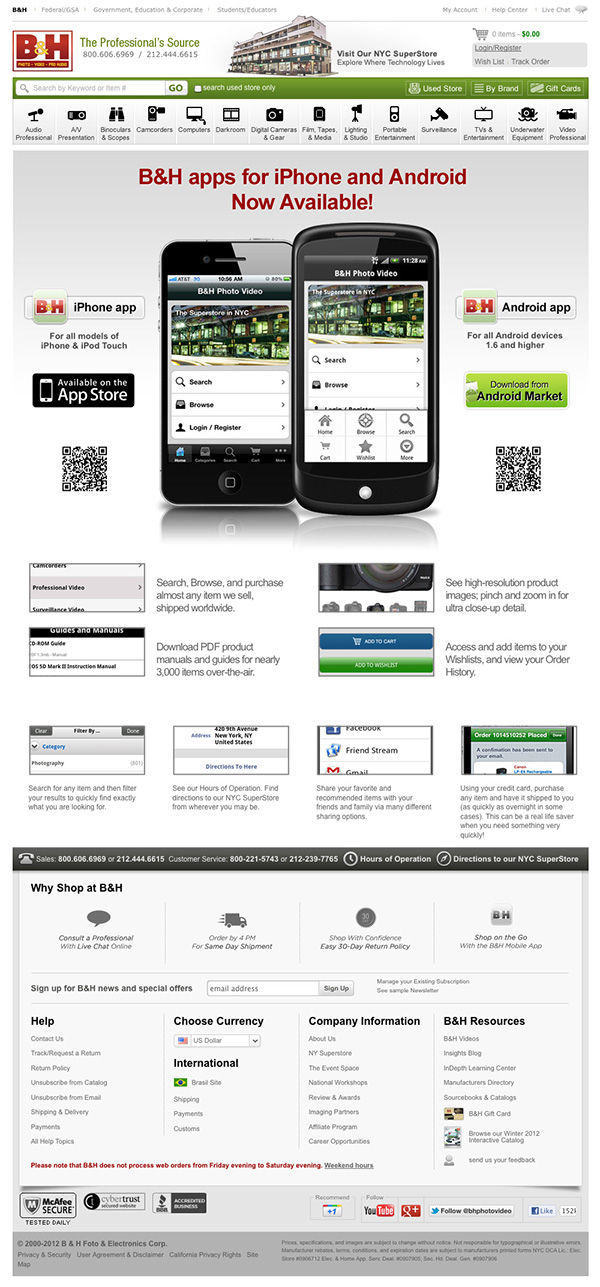 mobiel app download page