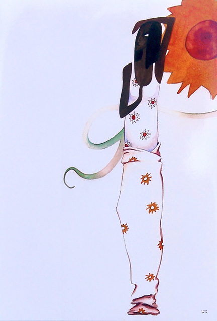 aquarelle sketch Silhouette gauguin Fashion  studentwork
