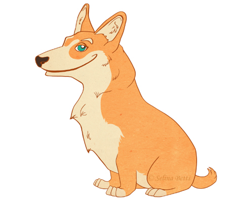 Corgi dog puppy fatty digital grunge Character