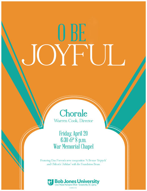 Adobe Portfolio posters choir choirs choral groups concerts  choir concerts university chorales BJU Bob Jones University