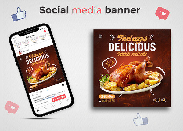 Food banner and cover banner design