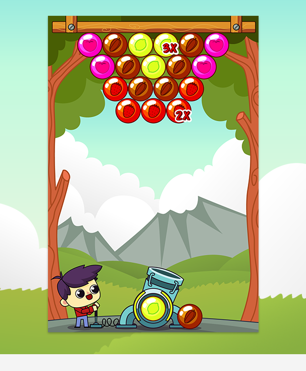 Game Assets bubble shooter marbles fruits colorful characters