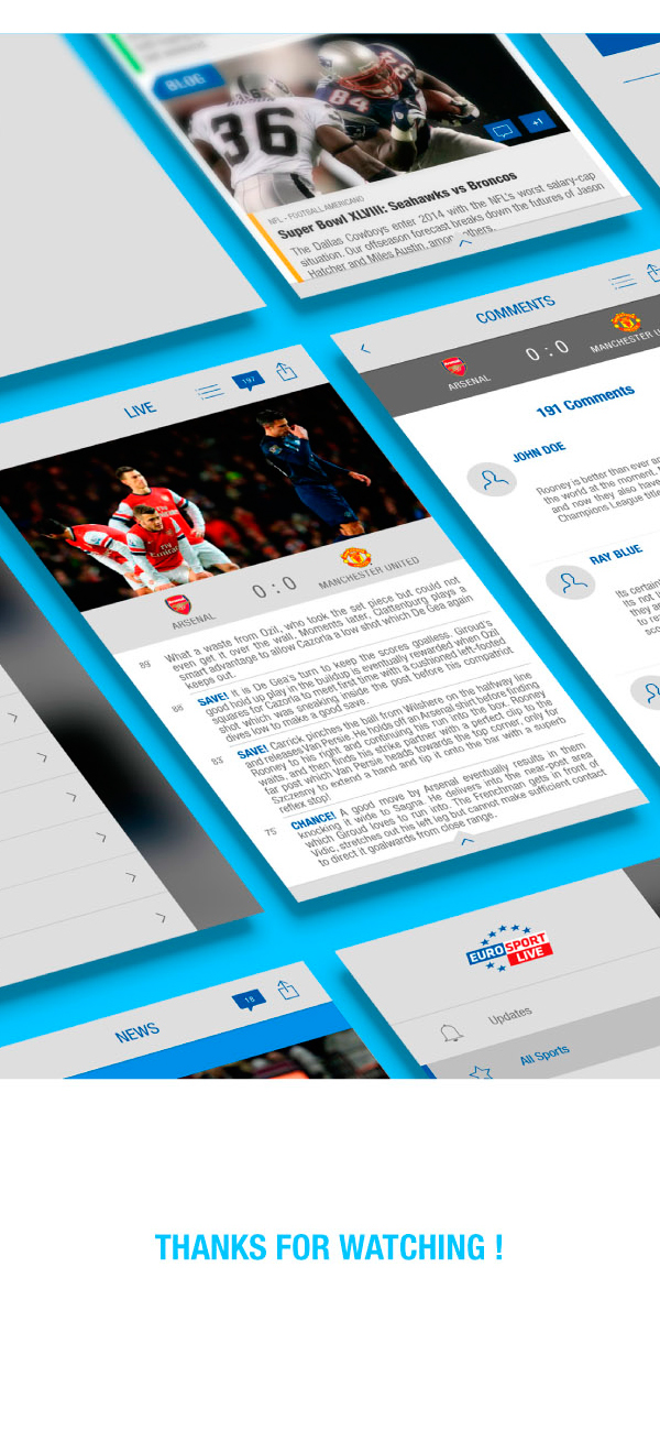 app design iphone ios7 Eurosport sport design Mobile app app concept ui ux redesign