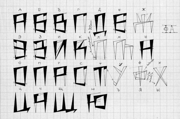 Cyrillic alphabet Figura font