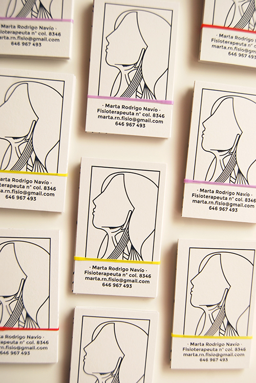 Business Cards Tarjetas de visita Physio fisoterapia line Linea outline Promotion anatomy neck