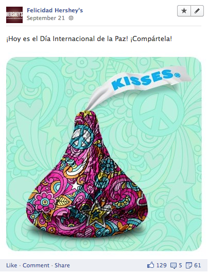 hershey's hershey social media kisses chocolate Latin America likes