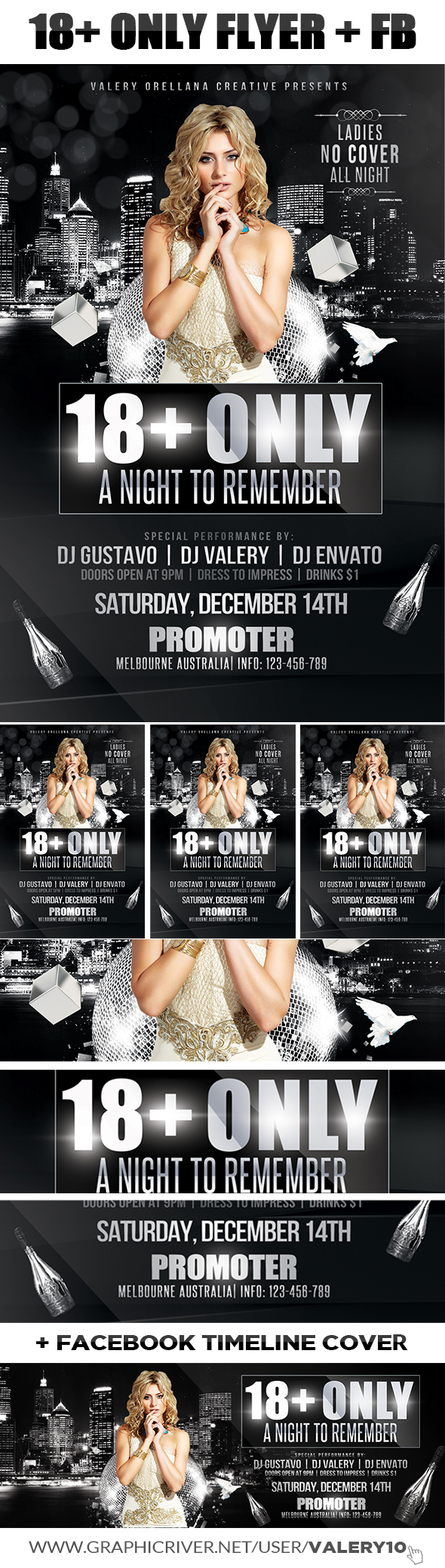 18+ only free psd flyer template fb cover  valery10 nightclub Black Friday thanksgiving flyer Nye new year eve Christmas Holiday elegance