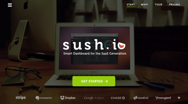 sush.io re design Website SAAS dashboard illustrations brand identity