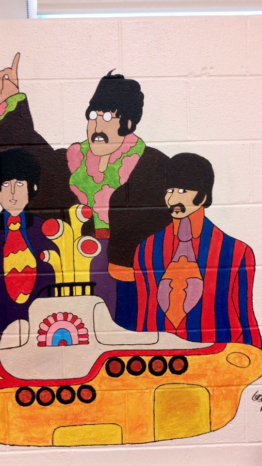Beatles Yellow Submarine Mural school commission paint
