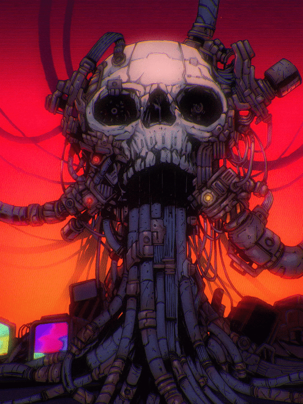 Cyberpunk dark theme fantasy nft nftart Scifi skull