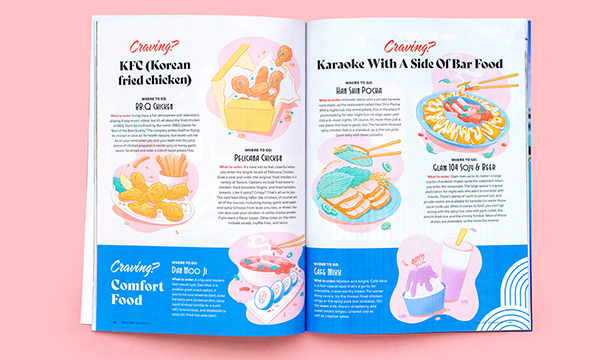 Korean Food Editorial Lettering and Illustrations