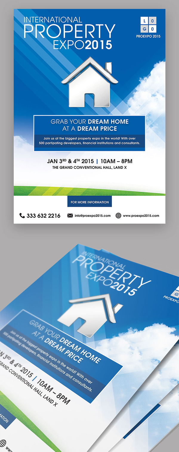 flyer brochure template real estate corporate company simple modern expo Promotion elegant Exhibition  property Layout