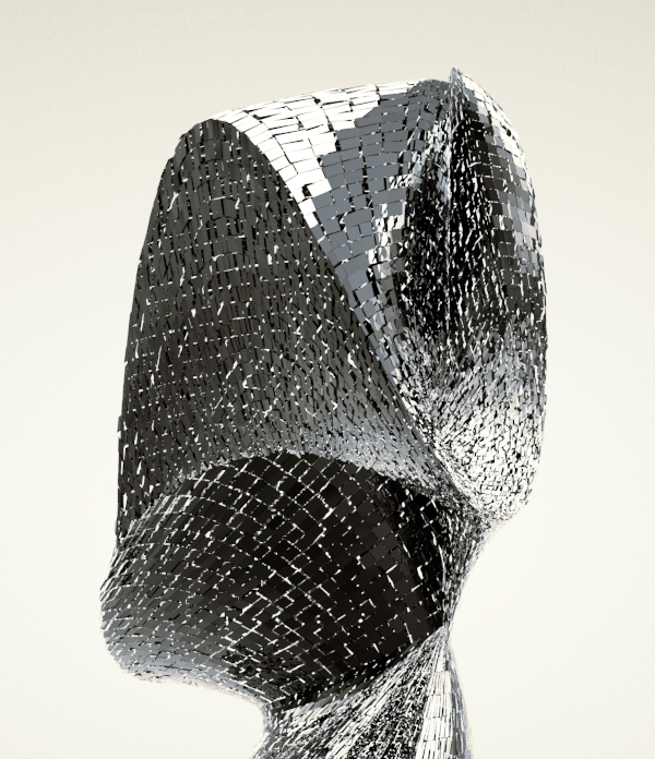 design photoshop darius trophy metallic explosion Forms shapes mood Falling Apart chrome fragment an escape salehipour 3D