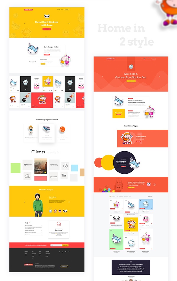 Stickerbuzz: Creative E-Commerce Website Design Concept