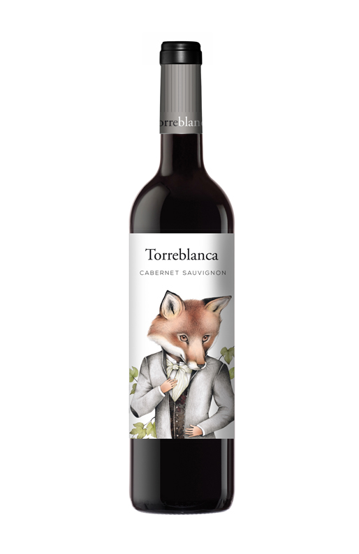 wine brand FOX Label Torreblanca desing