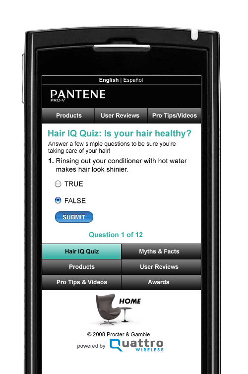 mobile iphone wap smartphone android shampoo PANTENE advertisement