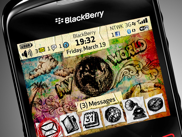 Scratchbook blackberry Theme