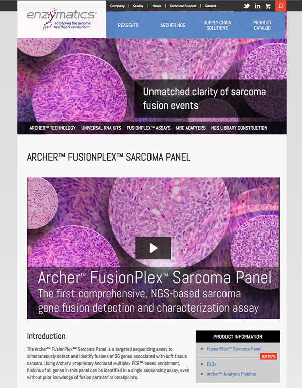 Web Imagery science web banner imagery Sarcoma ALK RET rosi heme FusionPlex archer